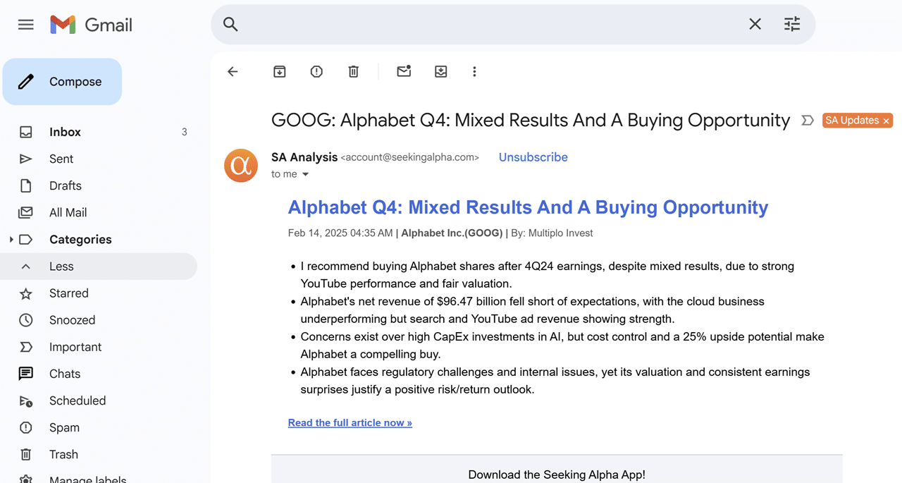 seeking alpha email notifications